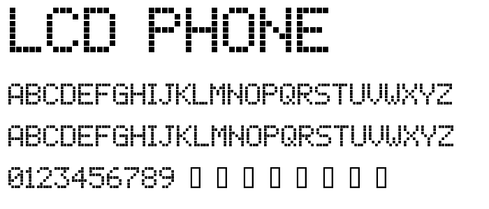 lcd phone font